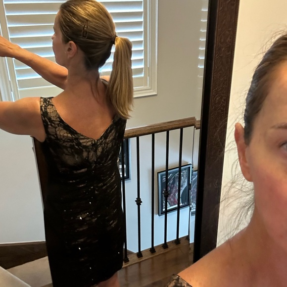 Stunning Black Jeweled Dress by Tahari. NWT. Never worn. Super Flattering - Picture 13 of 16